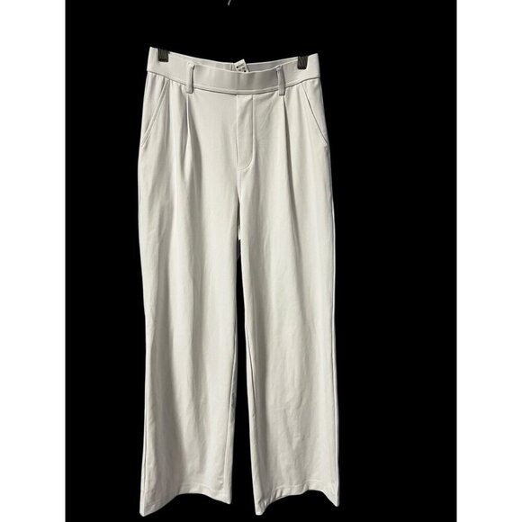 Halara Womens White Wide-Leg Cropped Pants With Pockets Stretch Fabric, STRETCH, - Picture 1 of 7